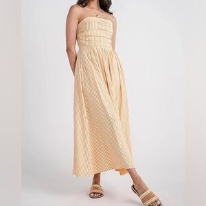 By Together Promenade Dress Strapless Stripe maxi dress Small In Creamy Orange
